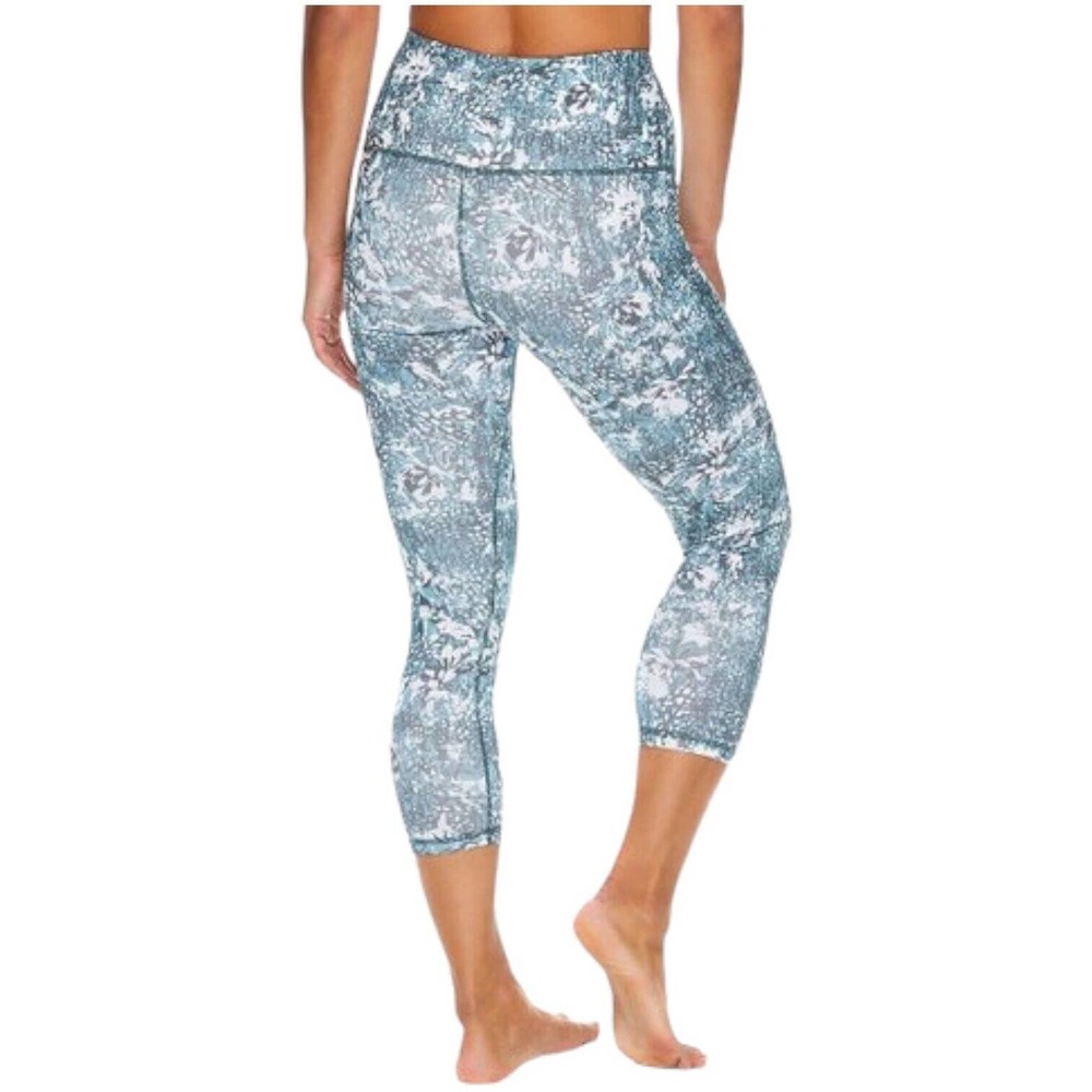 Gaiam Urban Chic Willow High Rise Workout Yoga Om Capri Leggings Green L - Picture 16 of 16